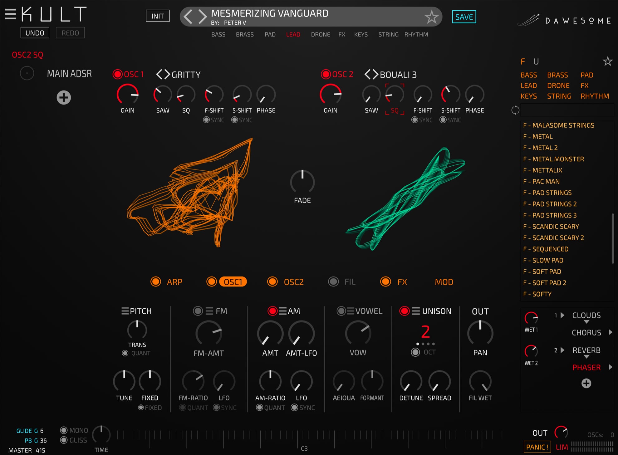 Kult interface screenshot