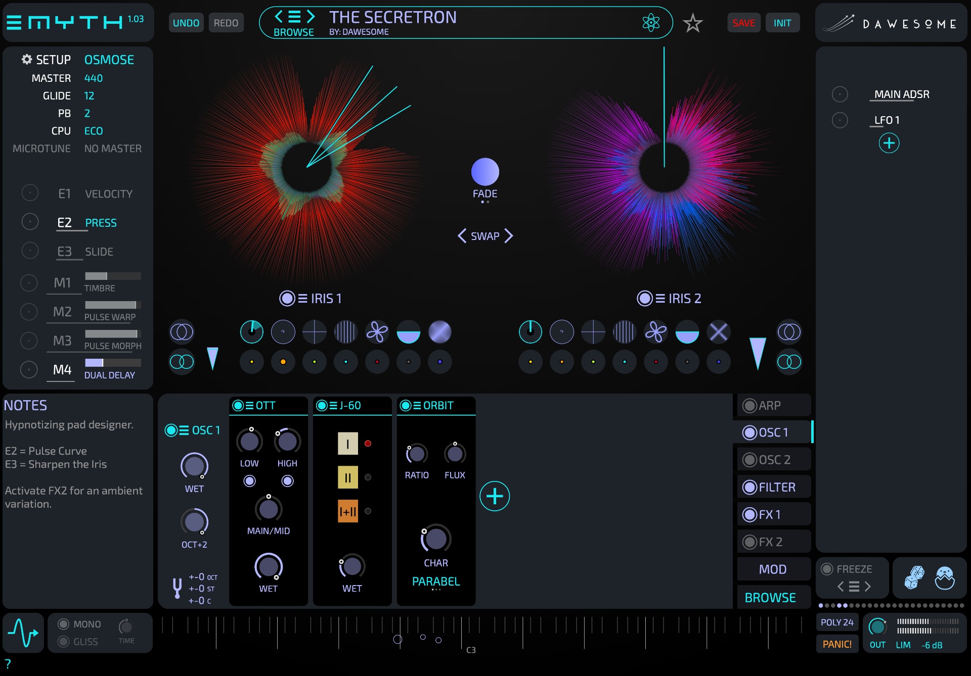 Myth interface screenshot