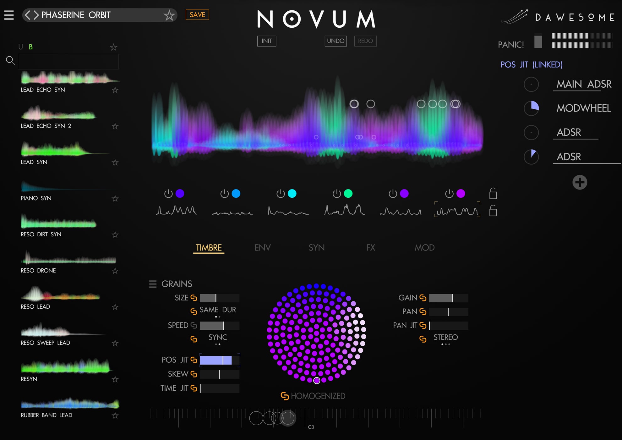 Novum interface screenshot